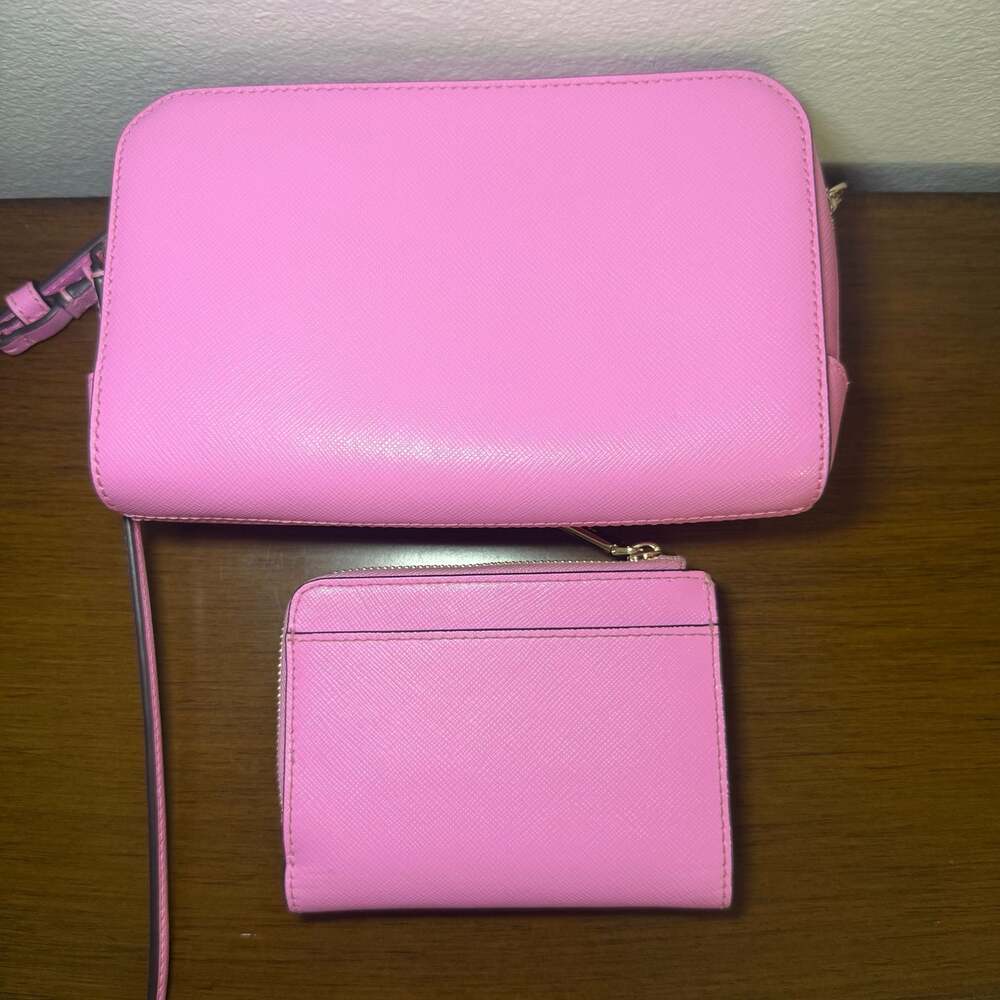 Kate Spade New York Staci Dual Zip Around Crossbody & Wallet Set Peony Blossom - Picture 15 of 16
